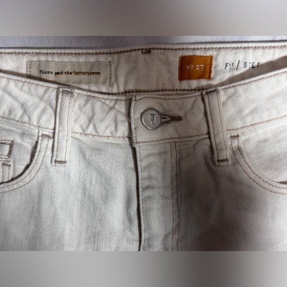 Anthro Pilcro and the Letterpress Cream Cuffed Denim Shorts EUC - Picture 2 of 4